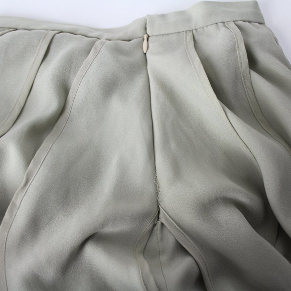 Anthropologie Varun Bahl Ice Fall Gray Beige Layered Tiered Skirt Retro Sz 0P - Picture 6 of 12